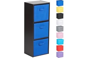 Hartleys 3 Tier Black Cube Unit - Blue