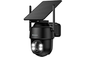 GALAYOU 2K Camera Exterieur sans Fil - Caméra de Surveillance Extérieur avec Panneau Solaire, PIR Alerte Instantanée, Détection Humaine AI, Vision Nocturne en Couleur, Audio Bidirectionnel, R1 (Noire)