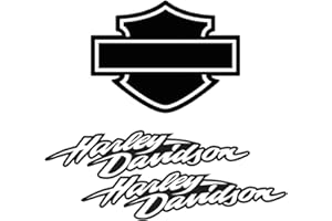 SUPER FABRIQUE Reflektierende Aufkleber für Motorradhelm, Hommage an Harley Davidson, Schwarz, 3 Stück