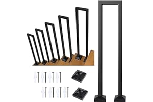 COZYKIMO Poręcz schodowa w kształcie litery U, dekoracyjna poręcz do schodów, montaż boczny, dla niepełnosprawnych, antypoślizgowa, do korytarza, łatwa w pielęgnacji, poręcz schodowa (czarna, A, 45 cm)