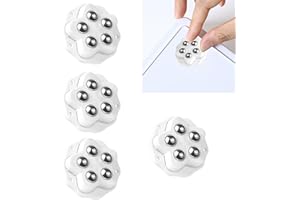 Kzouenzu Ruote piccole per mobili, 4 ruote con 5 palline ciascuna, ruote universali girevoli a 360°, universali autoadesive ruote a sfera [bianco]