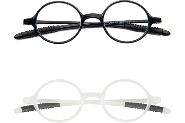 KoKoBin Lunettes de lecture rétro Hommes et femmes rondes Aide à la lecture Aide à la vision Lunettes TR90 à monture complète