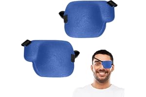 QEEROYO Levide oculari regolabili 2 pezzi Singola fascia Oculare Tridimensionale Maschera Oculare Singola per Occhi Sinistri o Destri Amblyopia Periodo di recupero dopo Operazioni, Blu