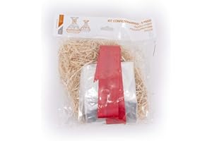 FLORIO CARTA S.P.A Kit Paglia di Legno per Cesti, Truciolo+Foglio+Fiocco, 120g