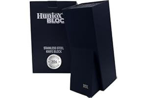Huniox® Block - Bloc Couteaux - Support Cuisine - Porte Couteaux - Bloc à Couteaux - Support Couteau - Rangement Couteaux Cuisine - Porte Couteaux de Cuisine - Support Couteau de Cuisine (Black)