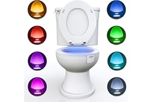 ADORIC WC luz nocturna, LED Luz de Inodoro Luz con Detección de movimiento del sensor automático - Plástico - Blanco