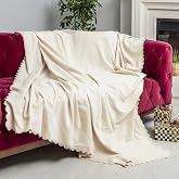 LATUDA CONCEPT Koltuk &Ouml;rt&uuml;s&uuml; Ş&ouml;nil Kaymaz &Ccedil;ift Taraflı &Ccedil;ekyat &Ouml;rt&uuml;s&uuml; Koltuk Şalı 175x215 - EKRU