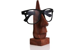 storeindya Wooden Handmade Nose-Shaped Eyeglass Spectacle Holder,Eyewear Retainer, Sunglasses Holder, Spectacle Display Stand