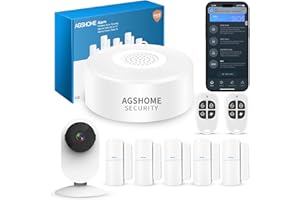 AGSHOME Allarme Casa con Fotocamera 1080P, 120dB, Allarme Casa Wireless 2.4GHz, 9 Pezzi, Compatibile con Alexa