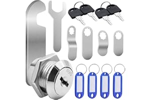SPOKKI Letterbox Lock with 4 Keys and 5 Striking Plates, 20 mm Letter Box Lock with Mounting Tool, Sturdy Letter Box Lock and Key for Cupboards, Drawers, Lockers