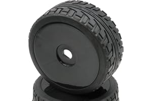 HOBBYSOUL 2pcs RC 1/8 On Road Street Tires Tyres & Hex 17mm Wheels Rims