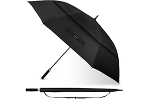 TECKNET Paraguas Golf Antiviento Automático, Extra Paraguas Grande con Doble Toldo, Resistente al Viento y al Agua, con Mango de EVA, Paraguas de Golf para Exteriores