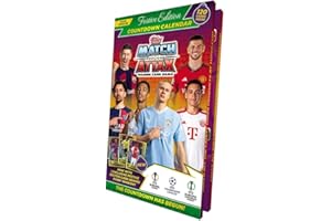 Topps opps Match Attax 22/23 - Calendrier de l'Avent - 120 cartes Match Attax dont des cartes exclusives Squadzone Festive Edition