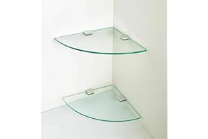 Dylex Housewares Glass Corner Bathroom/Bedroom Shelf 20 x 20 cm - Pack of 2