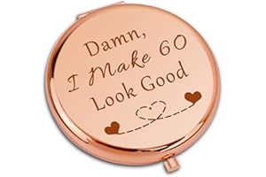 DABIHU 60th Birthday Gifts for Women 60th Birthday Compact Mirror 60 Year Old Birthday Gift for Grandmother Wife Aunt Happy 60th Birthday Gifts for Her Folding Makeup Mirror Funny Turning 60 Gifts for Women