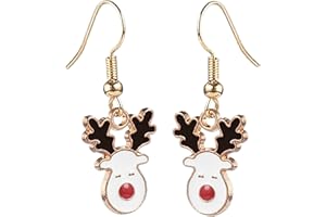 CHARM BUDDY Rudolph the Red Nosed Reindeer Cute Enamel Christmas Earrings Girls Earrings Christmas Jewellery Secret Santa Present Stocking Fillers for Girls