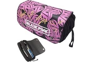 IFHDO Kawaii Estuche Escolar Blackppink Estuche de Lápices de Gran Capacidad Estuches Bolsa de lápices Bolsa de Cosméticos Escolares Lapices Organizador para Niñas Niños Estudiantes-A