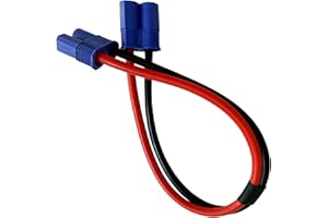LINSYRC EC8 Male Connector to EC8 Female Connector Extension Cable RC Adapter Plug with 30CM 10AWG Silicone Wire for RC Airplane Battery Charger