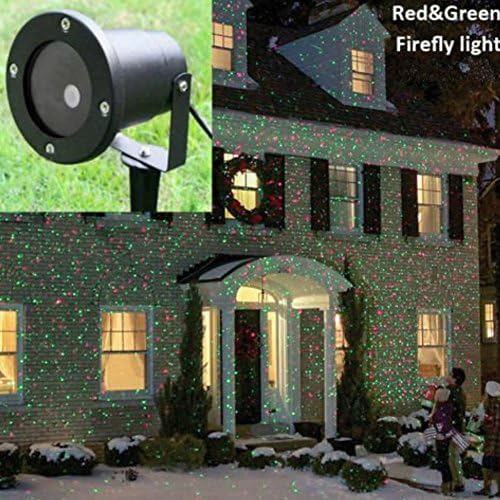Auben Waterproof Star Projector Outdoor Christmas Lights, Elf Projector,Red Green Moving lights for House, Outdoor Garden,Disco,Party,Holiday Decorations