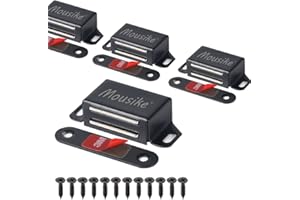 Mousike Aimants d'armoire 15KG Loquet de porte magnétique en acier inoxydable pour armoire de cuisine Loquet de tiroir de porte d'armoire (Paquet de 4)