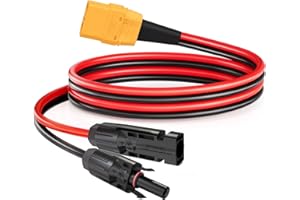 ELFCULB Câble Solaire XT90, 10AWG XT90 Femelle vers Panneau Solaire, Câble de Connecteur Pour Station d'alimentation Portable Panneau Solaire(60cm)