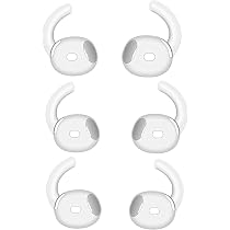 Ganci Auricolari In Silicone Per AirPods 4 – 4 Paia Antiscivolo (2 Piccoli + 2 Grandi) Con Custodia E Moschettone, Bianco