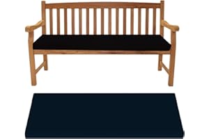 FOAMHAVEN Water-resistant Garden Bench Pad for Outdoor/Indoor Seat Cushion, Zipped, Removable Cover – Durable, Foam Padding for Garden, Patio, Dining, Entryway Benches (Grey, 2 Seater 108 x 45 x 6 cm)