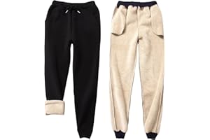 Jarseila Pantalon de Jogging Homme Femmes Pantalon de Survêtement Casual Sweatpants Doublure Polaire Chaud d'hiver Pantalons de Sport 2023