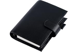 Moterm Personal planer z regularnymi pierścieniami – organizer z prawdziwej skóry (pierścień 25 mm, czarny kamykowy)