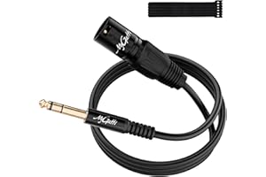 Mygatti Kabel mikrofonowy jack 6,35 mm (1/4") TRS na XLR, 3 m, zrównoważony wtyk stereo TRS na 3-biegunowy wtyk XLR do gitary, mikrofonów, głośników, wzmacniaczy, scen, DJ, konsol i wielu innych + 5
