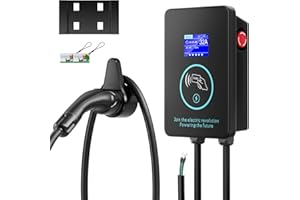 Evjuicion Wallbox 8A/10A/13A/16A/32A, 7,4kW, 0-8H Borne de Recharge Vehicule Electrique Monophasé avec Câble de Recharge Type 2 5M, Domestique Station de Chargeur Voiture Electrique pour BEV/PHEV