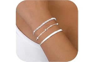 CASSIECA Bracelet Femme Argent Sterling 925 Réglable Bracelets Empilable Bracelet Argent Bijoux pour Femme Filles