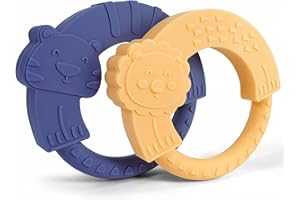 MCGMITT Mordedor de Mascar para Bebé - 2pcs Mordedor de Silicona de conejo sin BPA Mordedor de Entrenamiento de Mordida Juguete para Masticar la Dentición para Bebés Masticar Juguetes de Dentición