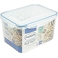 Addis Clip Tight Food Storage Container Large 4.2 Litre Tall Rectangle Airtight Silicone Seal Containers Bpa Free Easy Locking Lid Clips, Clear Transparent
