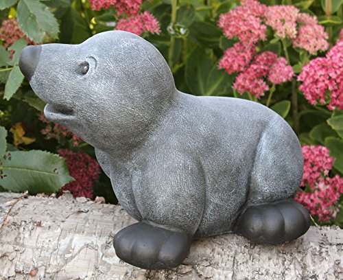 Steinfigur Maulwurf winkend in Schiefergrau, Figur, Deko, Garten - 4