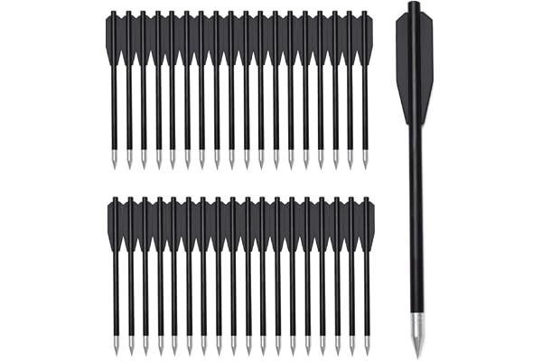 ELONG OUTDOOR Flèche Arbalète Pistolet en Plastique pour Cible de Fleche arbalete de 50 LB / 80 LB, 6.3" Boulons d'arbalète pour Pratiquer la Cible de tir et la Chasse au Petit gibier (12/36pcs)