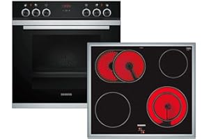 Siemens EQ211KB00 iQ300 Herd-Kochfeld-Kombination / 4 Restwärmeanzeigen / 3D-Heißluft Plus / Schnellaufheizung - Black, 59,4 