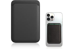 PHCOZY Wallet Leder für 15/14/13/12 Pro/Max/Plus/Mini,RFID-Kartenhalter mit Mag-Safe-Magnet(Schwarz)