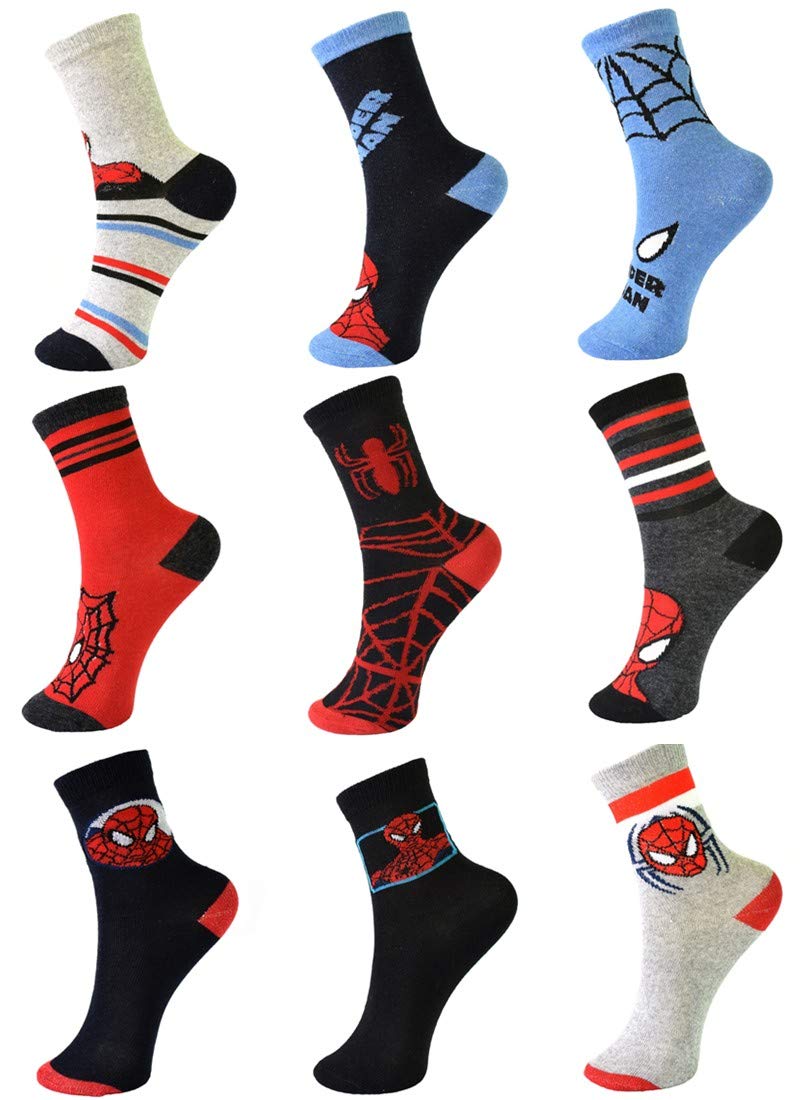 Dc-Comics-Spiderman-12-Paar-Jungen-Socken-12-verschiedene-TOP-Designs