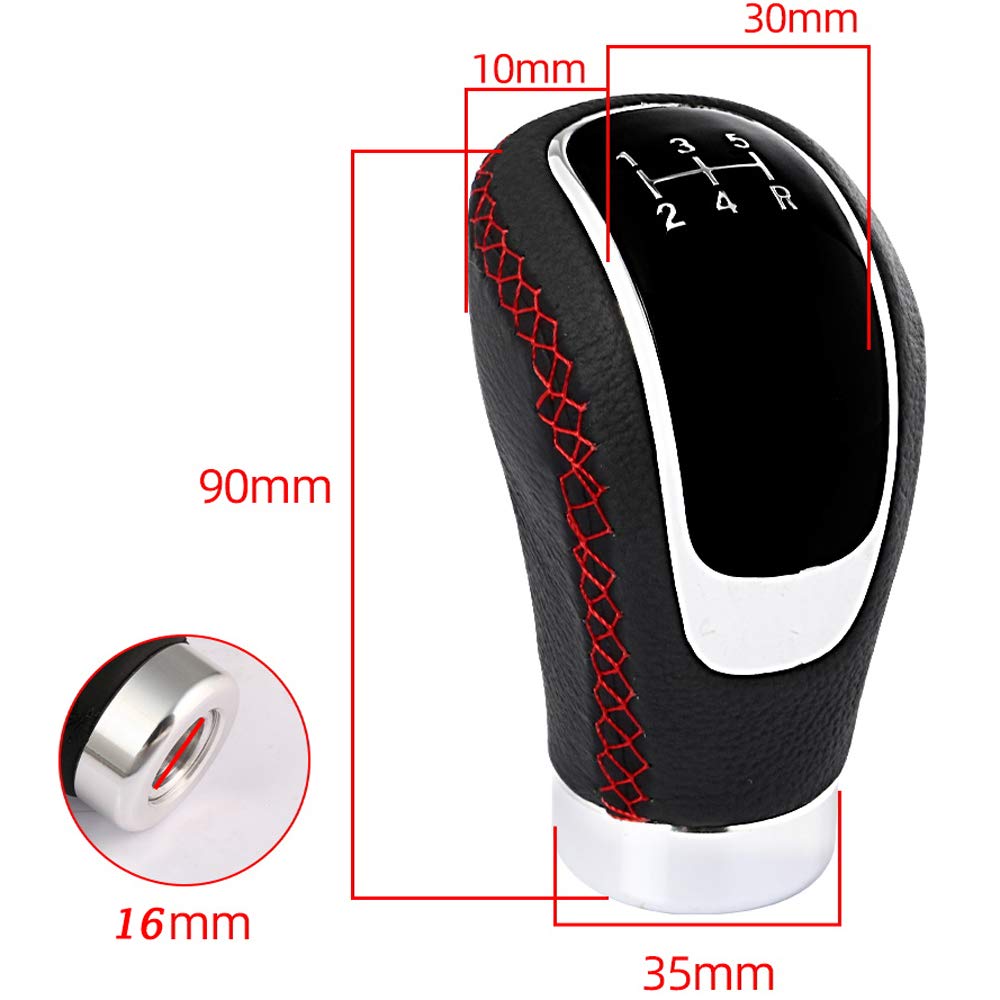 Semoss-Accessoire-Voiture-Interieur-Changer-Pommeau-de-Vitesse-Universel-5-Vitesses-Levier-pour-Manuel-Automatique-8mm-10mm-12mm-DiamtreRouge-Couture