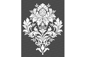 ‎CRAFTREAT CrafTreat Brocade Stencils for painting on Wood, Canvas, Paper, Fabric, Floor, Wall and Tile - Brocade Stencil - Size: A4 - Reusable DIY Art and Craft Stencils - Flourish Stencils for Crafts Reusable