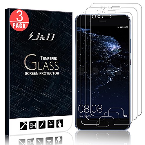 JD Huawei P10 Plus Protector de Pantalla  3 Paquetes    Cristal Templado  HD Claro Vidrio Bal  stico Protector de Pantalla para Huawei P10 Plus - Protector contra Ca  da y Ara  azos