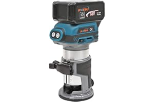 KATSU TOOLS KATSU FIT-BAT Cordless Wood Trimmer Laminator Router Joiners Tool 18V with 2 Chucks Collets 1/4" and 3/8" + Battery 4.0Ah and Charger