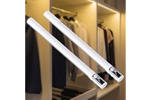 ‎QUNTIS Quntis Podszafkowe oświetlenie kuchenne z czujnikiem ruchu, 38 cm Akumulatorowe oświetlenie szafki 3 tryby, 3 temperatury kolorów, Oswietlenie LED do szafy, 2 opakowania białe