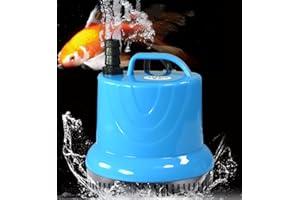 LONDAFISH Pompa per acquari per il pompaggio e il cambio acqua,anche pompa per filtri per acquari o aspiratore di escrementi di pesce,disponibile per bassi livelli d'acqua,silenziosa-pompa acqua blu