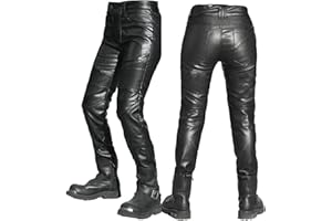 YXYECEIPENO Pantaloni in Pelle da Moto da Donna Pantaloni da Motociclista Impermeabili Protezione in Pelle A Tre Strati per Le Ginocchia Utilizzato per Le Corse Motociclistiche da Donna Anti-Caduta