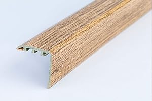 uPVC Plastic Stair Nosing Wood Effect Edge Protection – 0.9 Metre (2.95ft) KP-3030 – TMW Profiles (Smoked Oak)