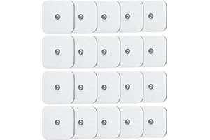 QUEAMBLER 20 Elettrodi per Elettrostimolatori, Cuscinetti Elettrodi per Elettrostimolazione Muscolare TENS/EMS Massaggiatore Elettronico a Impulsi