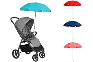 SEPERCASA Ombrellino parasole Passeggino Universale ⌀ 65cm per bambini - Protezione Solare UV, Regolabile e Pieghevole, Attacco Universale - ombrellone ombrello Colori: Blu, Rosso, Rosa, Celeste