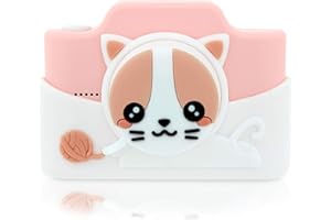 Kidamento Kids Digital Camera & Video Camcorder with Touchscreen, Soft Silicone Casing, Detachable Lens Cap, 32GB Memory Card - Model K Meowie The Cat
